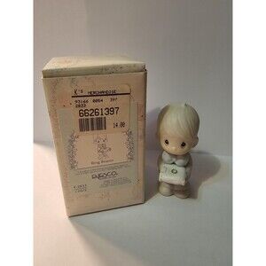 1983 Vintage Figurine Precious Moments Ring Bearer With Tags, Box, And Paperwork